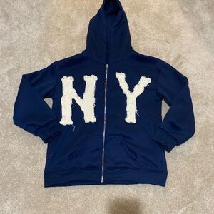 New York blue memory lanes jacket size large never worn.